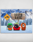 'South Bark' Personalized 3 Pet Poster