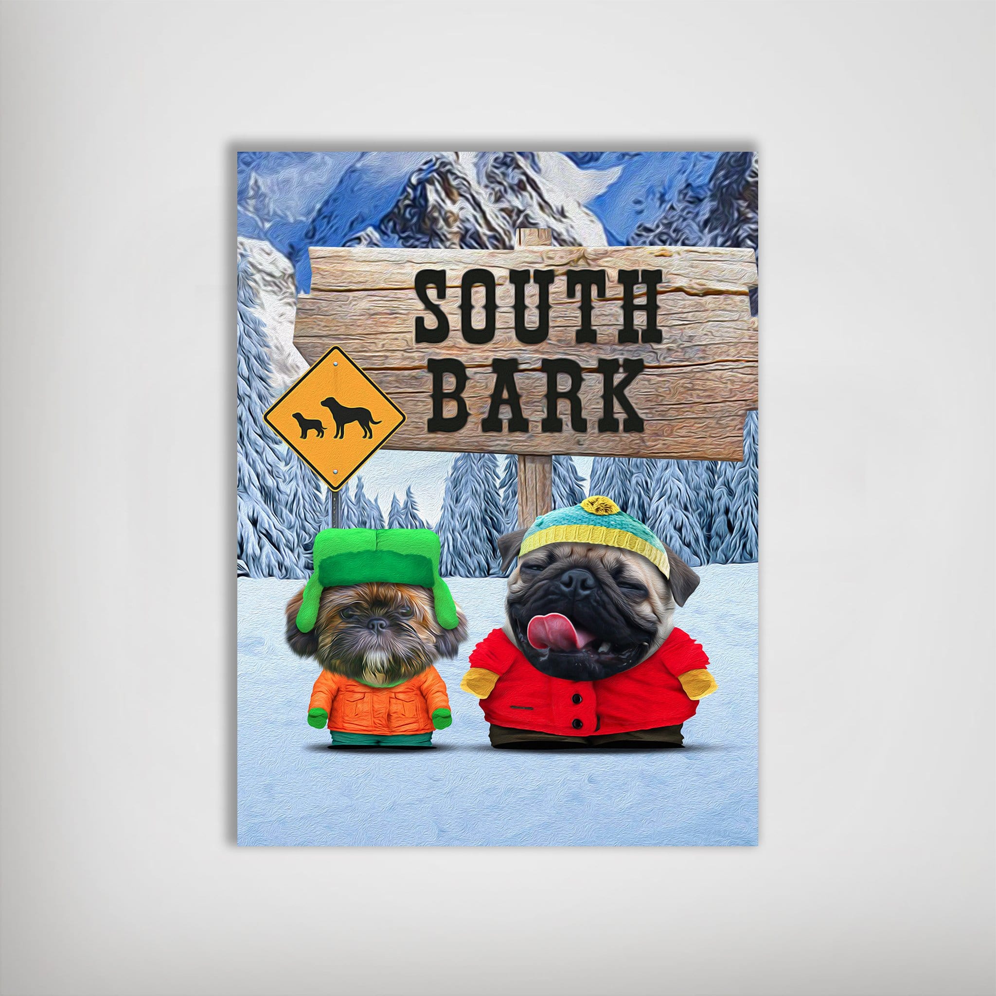 Póster personalizado para 2 mascotas &#39;South Bark&#39;