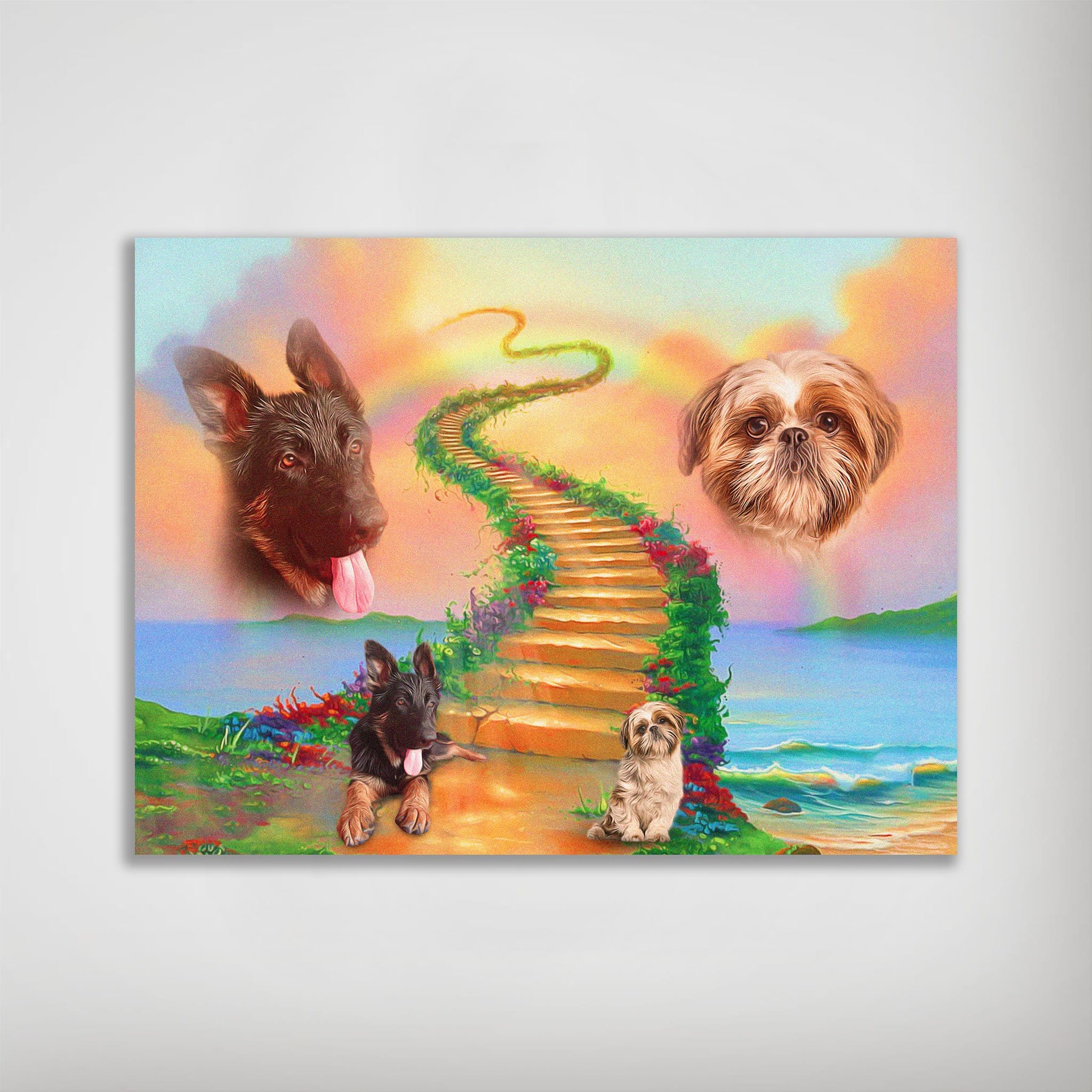 Póster Personalizado para 2 mascotas &#39;The Rainbow Bridge 2 Pet&#39;