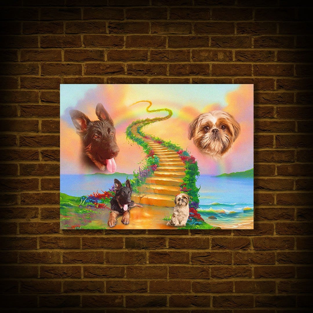 &#39;The Rainbow Bridge 2 Pet&#39; Personalized 2 Pet Poster