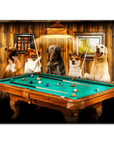 'The Pool Players' Personalized 5 Pet Poster