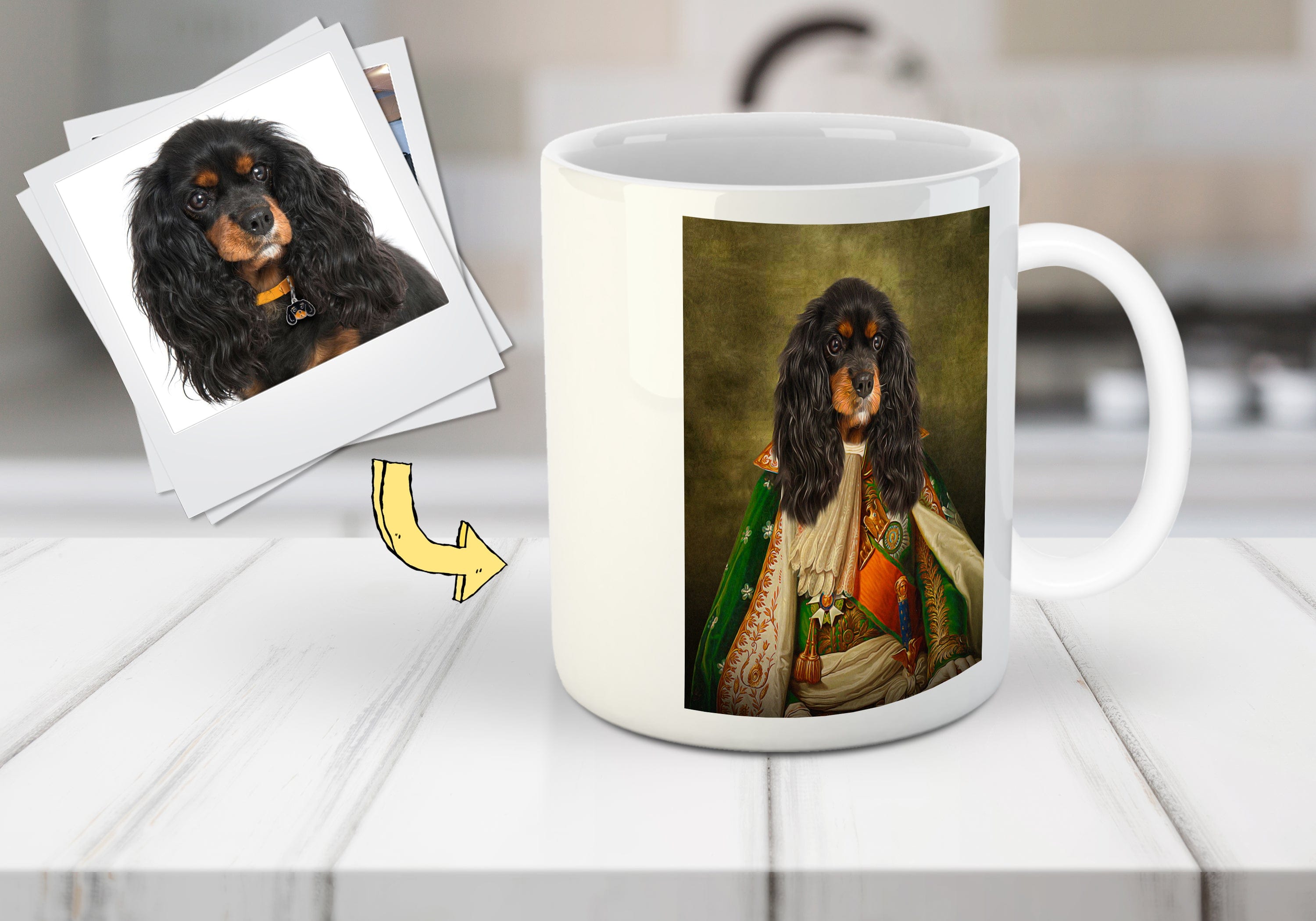 Taza personalizada para mascota &#39;Príncipe Doggenheim&#39;