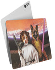 'Princess Leidown &amp; Jedi-Doggo' Naipes personalizados para 2 mascotas