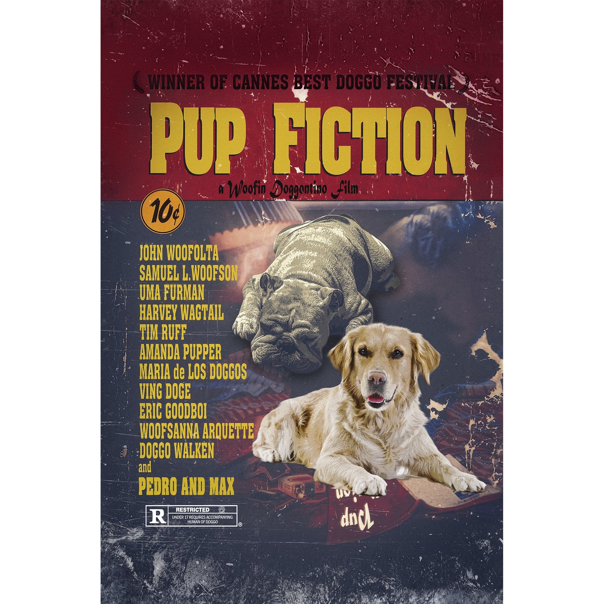 &#39;Pup Fiction&#39; 2 Pet Digital Portrait