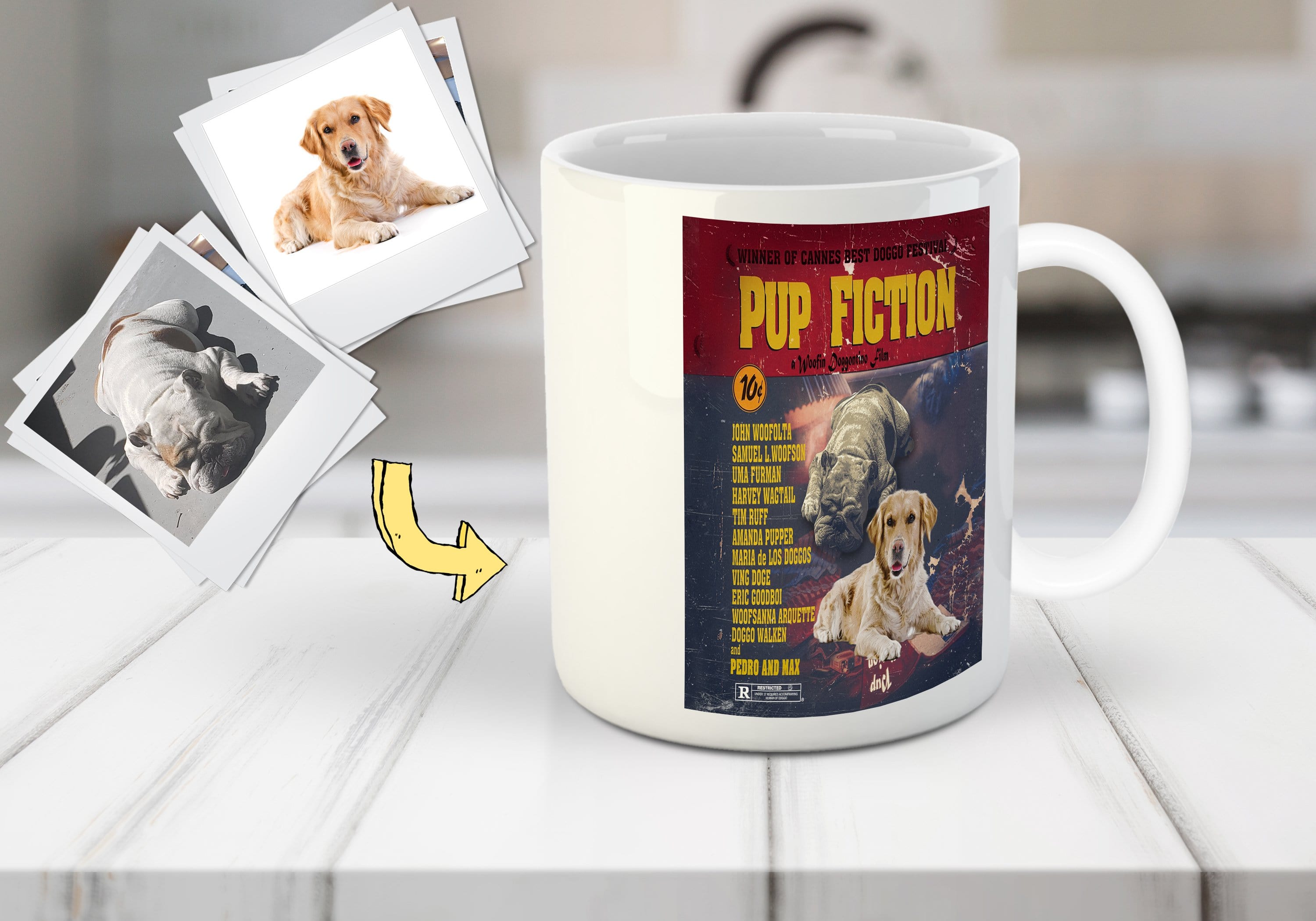 &#39;Pup Fiction&#39; Personalized 2 Pet Mug