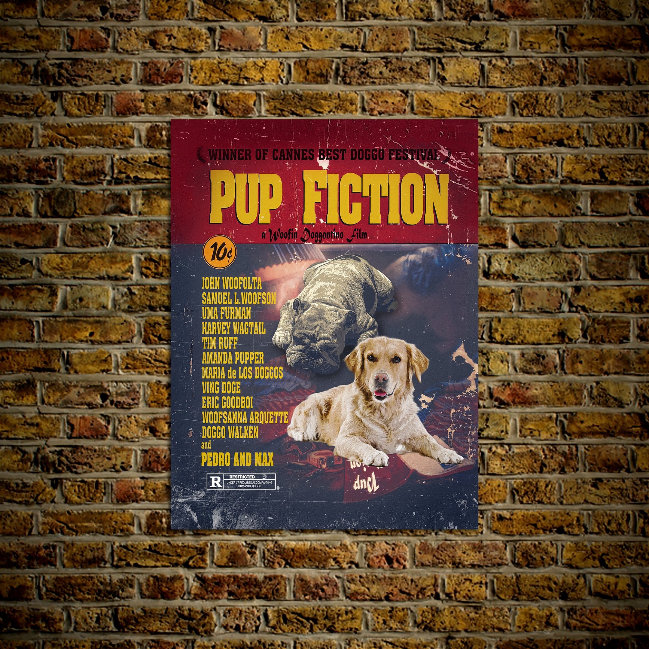 &#39;Pup Fiction&#39; Personalized 2 Pet Poster