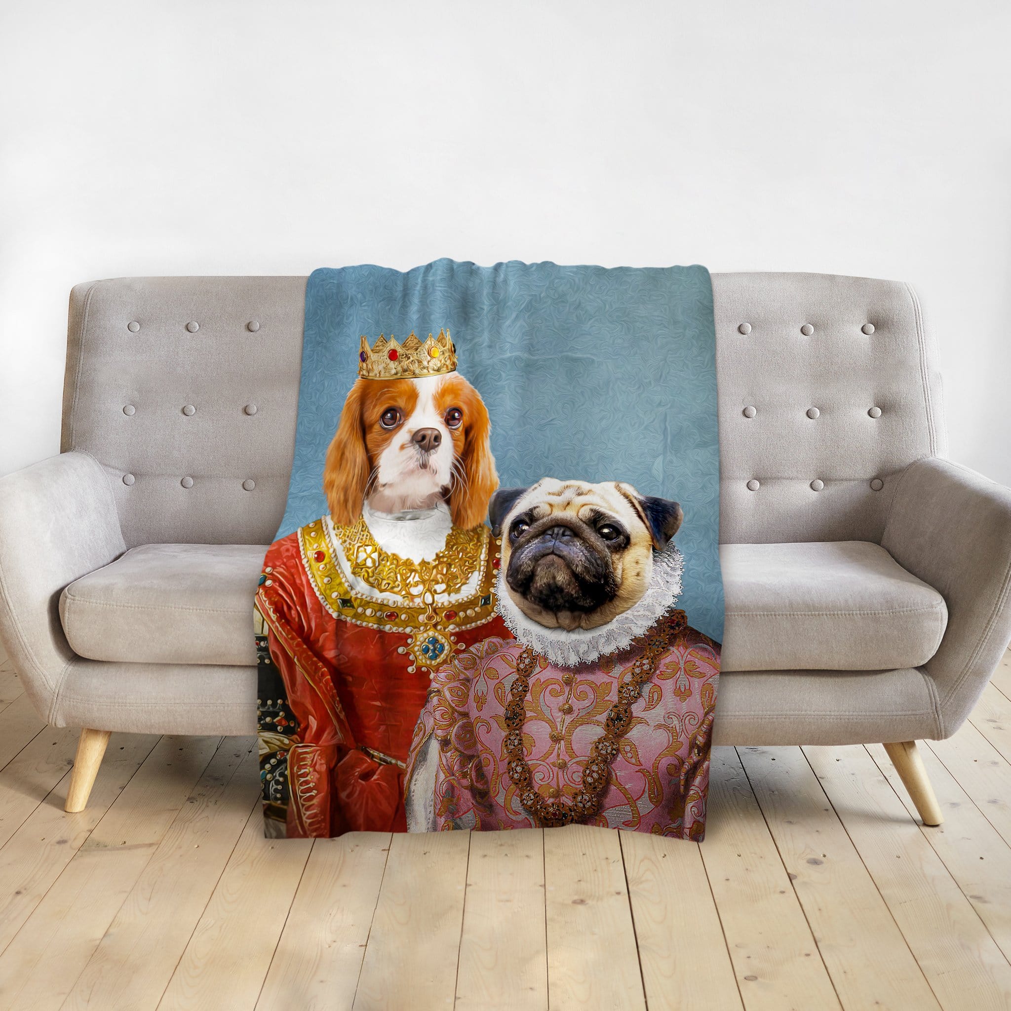 &#39;Queen and Archduchess&#39; Personalized 2 Pet Blanket
