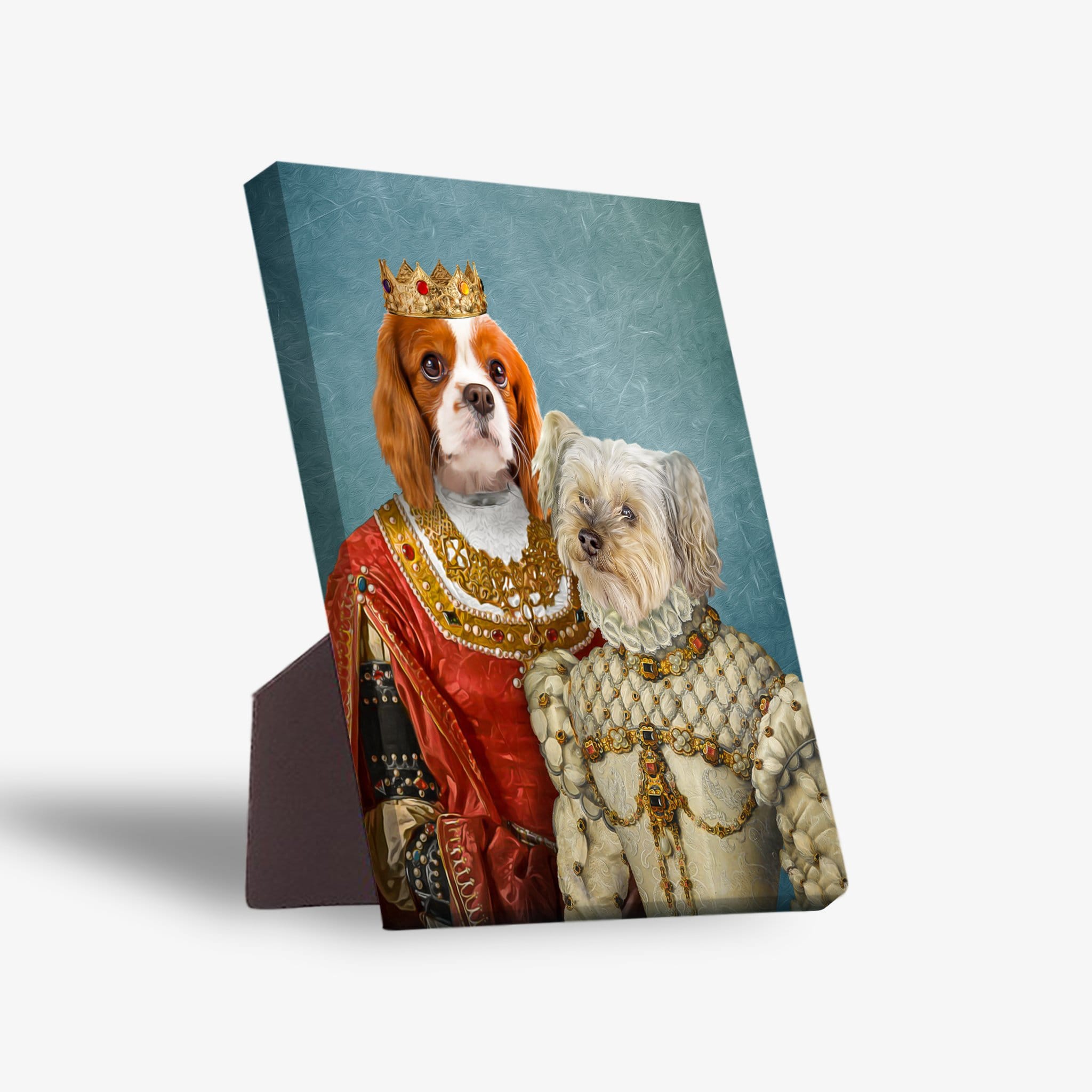 &#39;Queen and Princess&#39; Personalized 2 Pet Standing Canvas