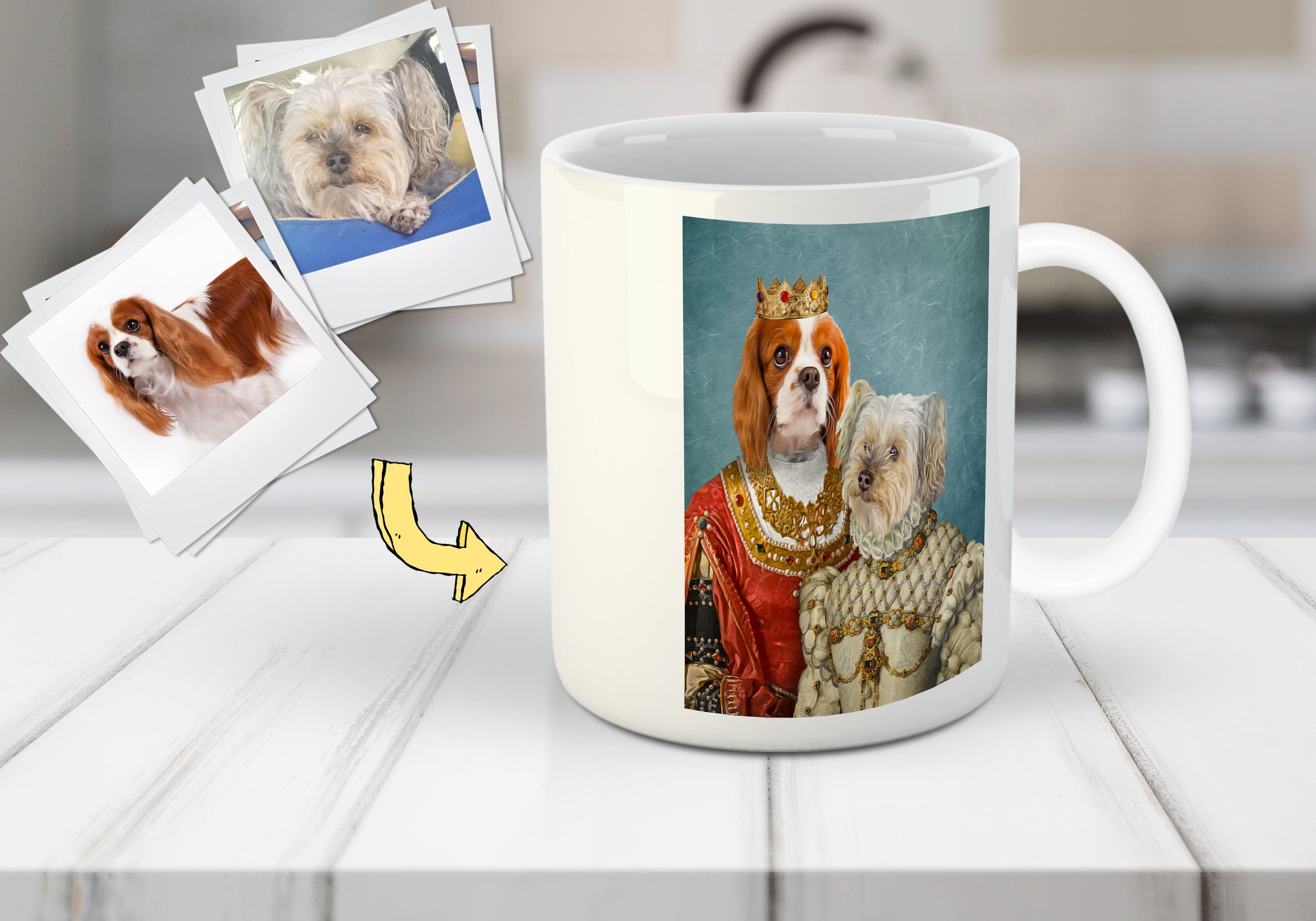 &#39;Queen and Princess&#39; Personalized 2 Pets Mug