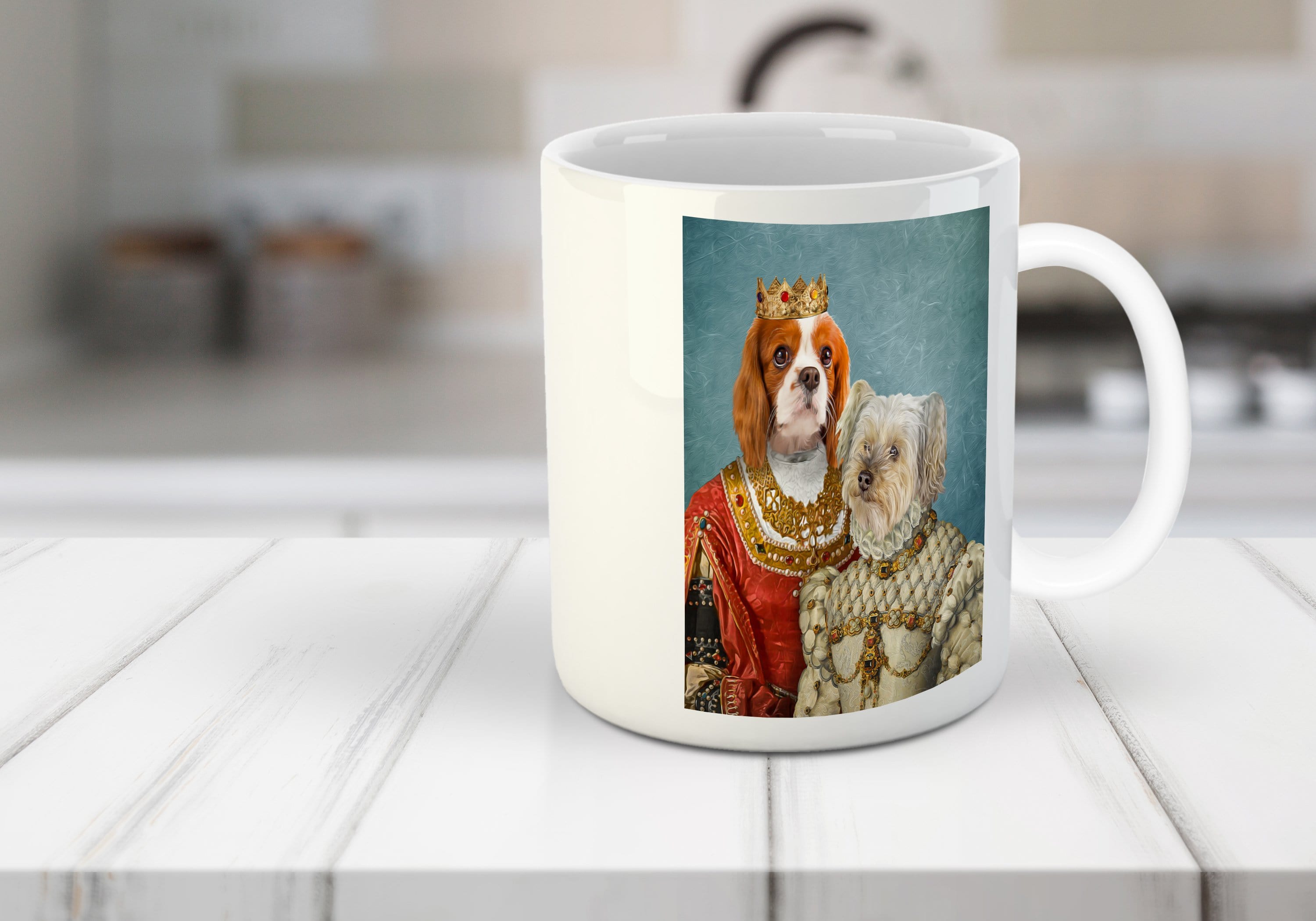 &#39;Queen and Princess&#39; Personalized 2 Pets Mug