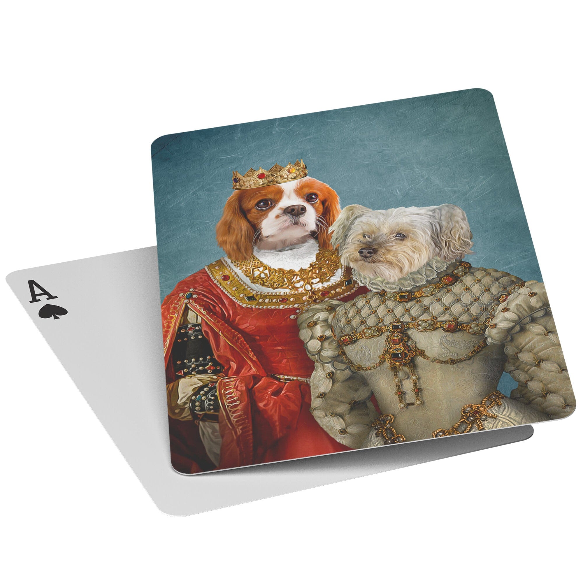 &#39;Queen and Princess&#39; Personalized 2 Pet Playing Cards