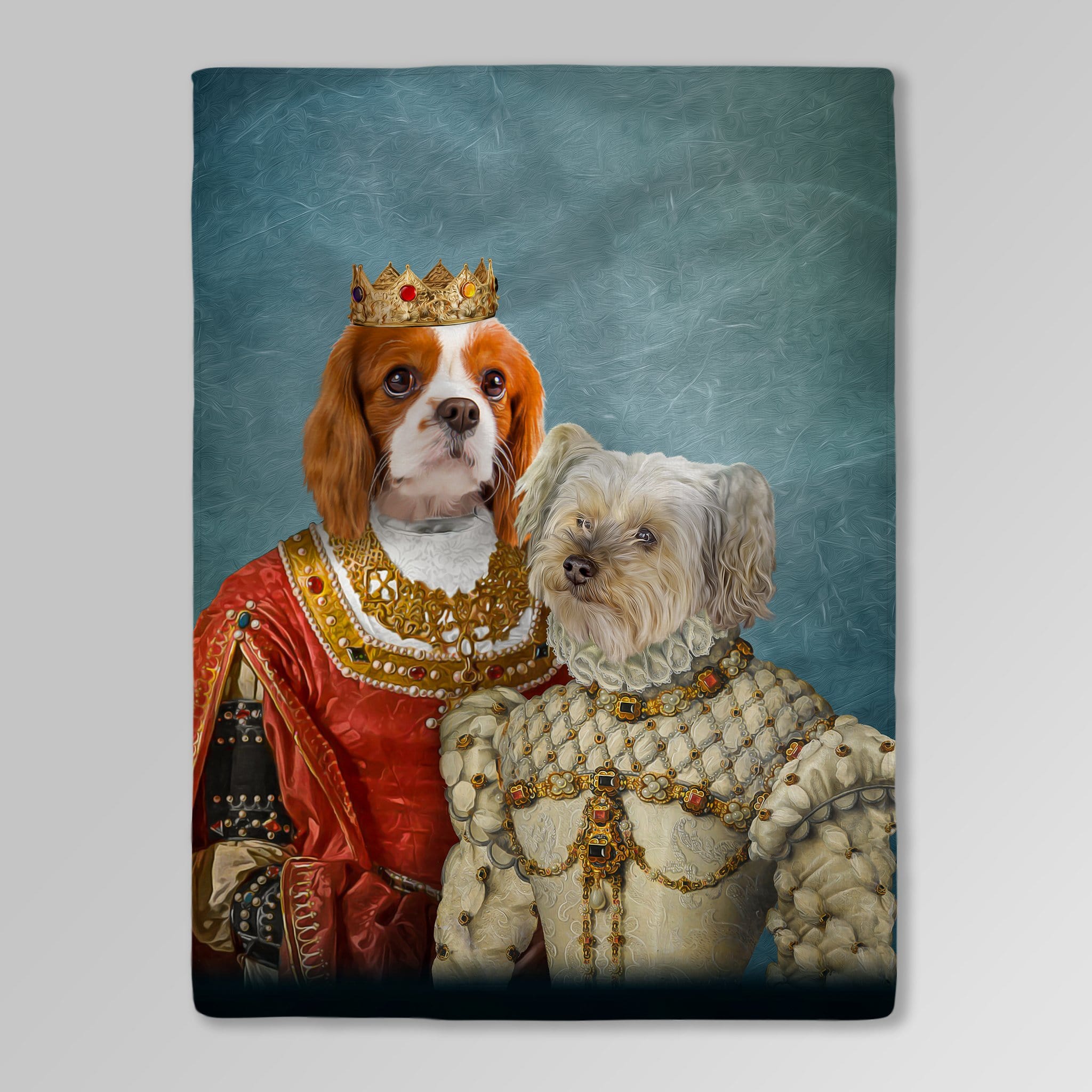 &#39;Queen and Princess&#39; Personalized 2 Pet Blanket