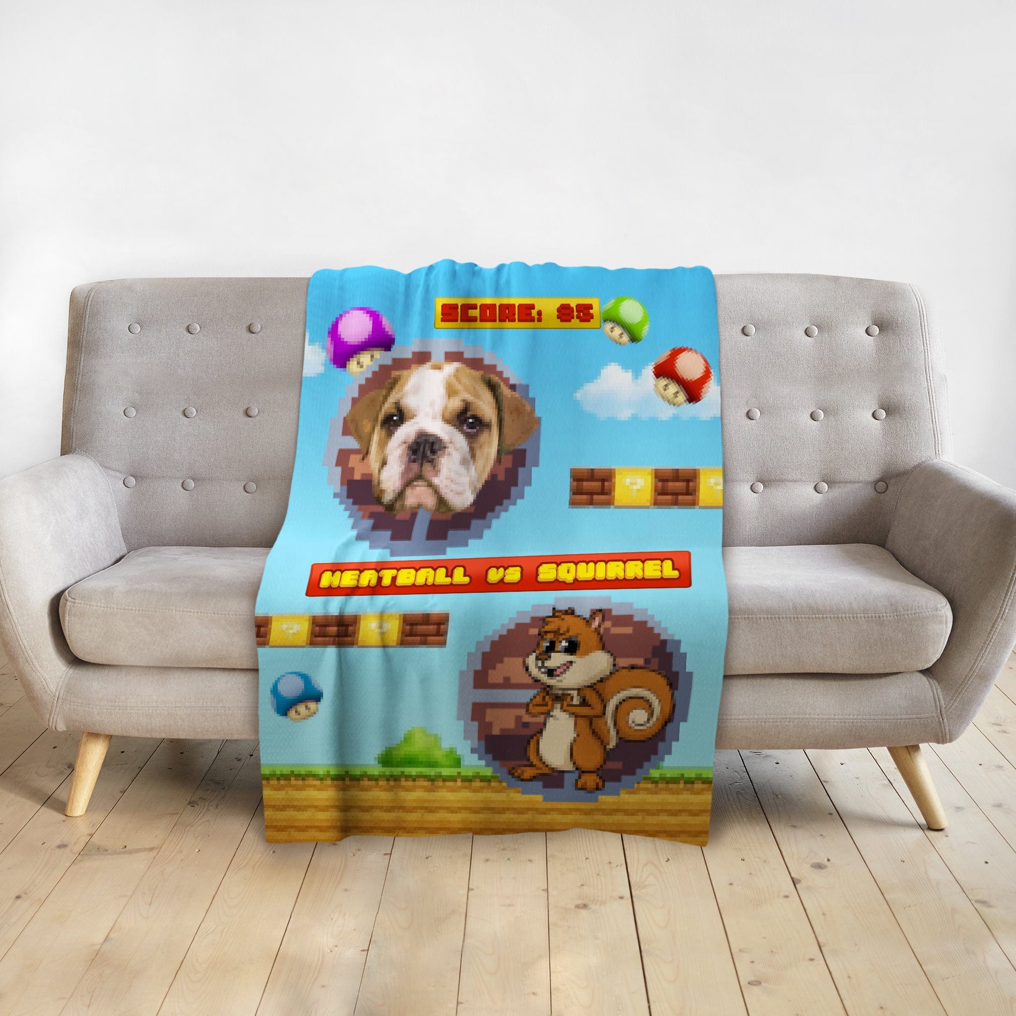 Retro Video Game Personalized Pet Blanket
