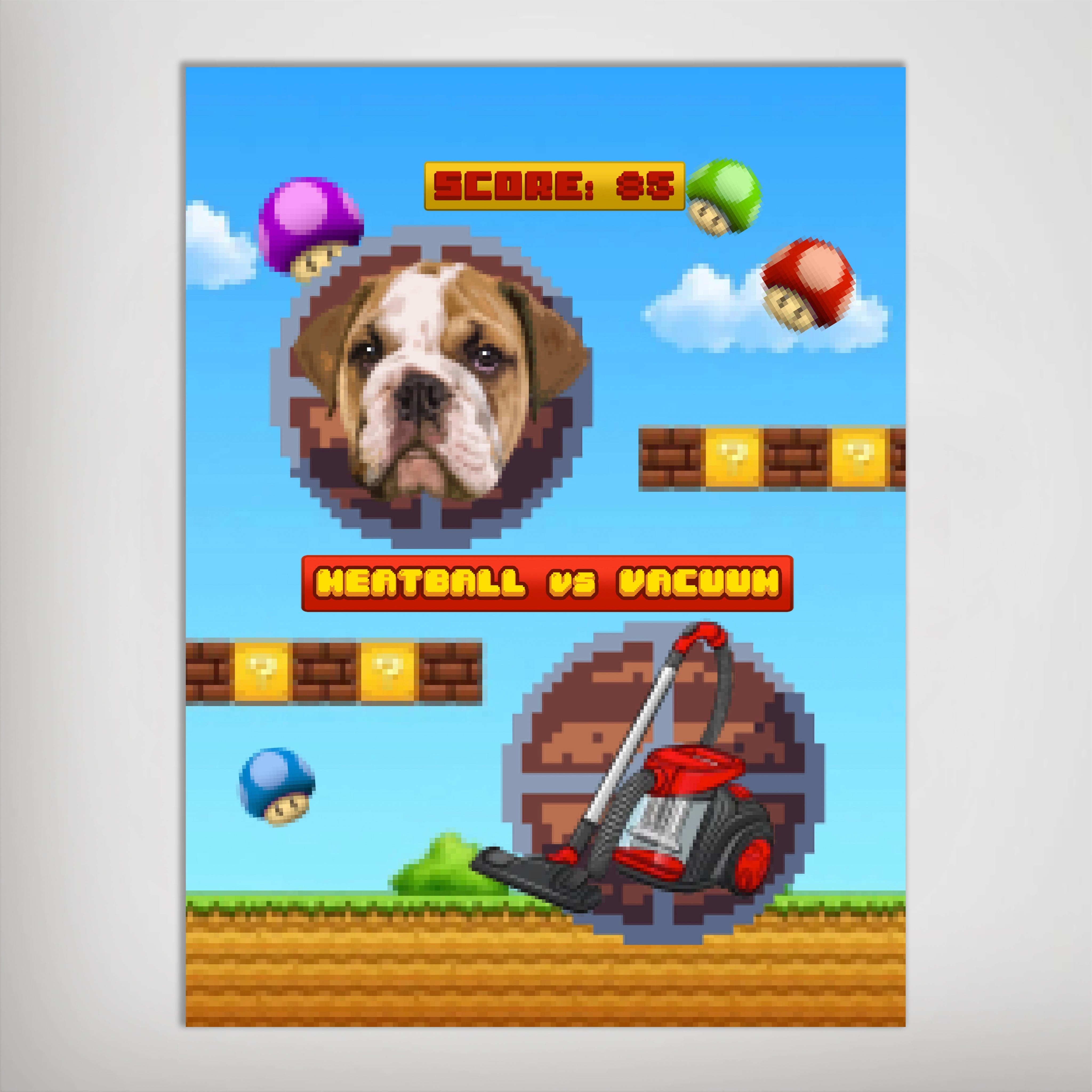 Retro Video Game Personalized Pet Poster
