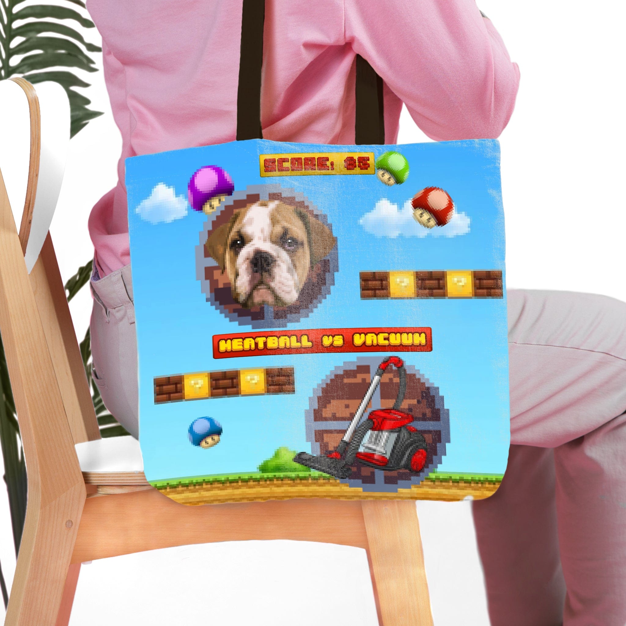 Retro Video Game Personalized Pet Tote Bag