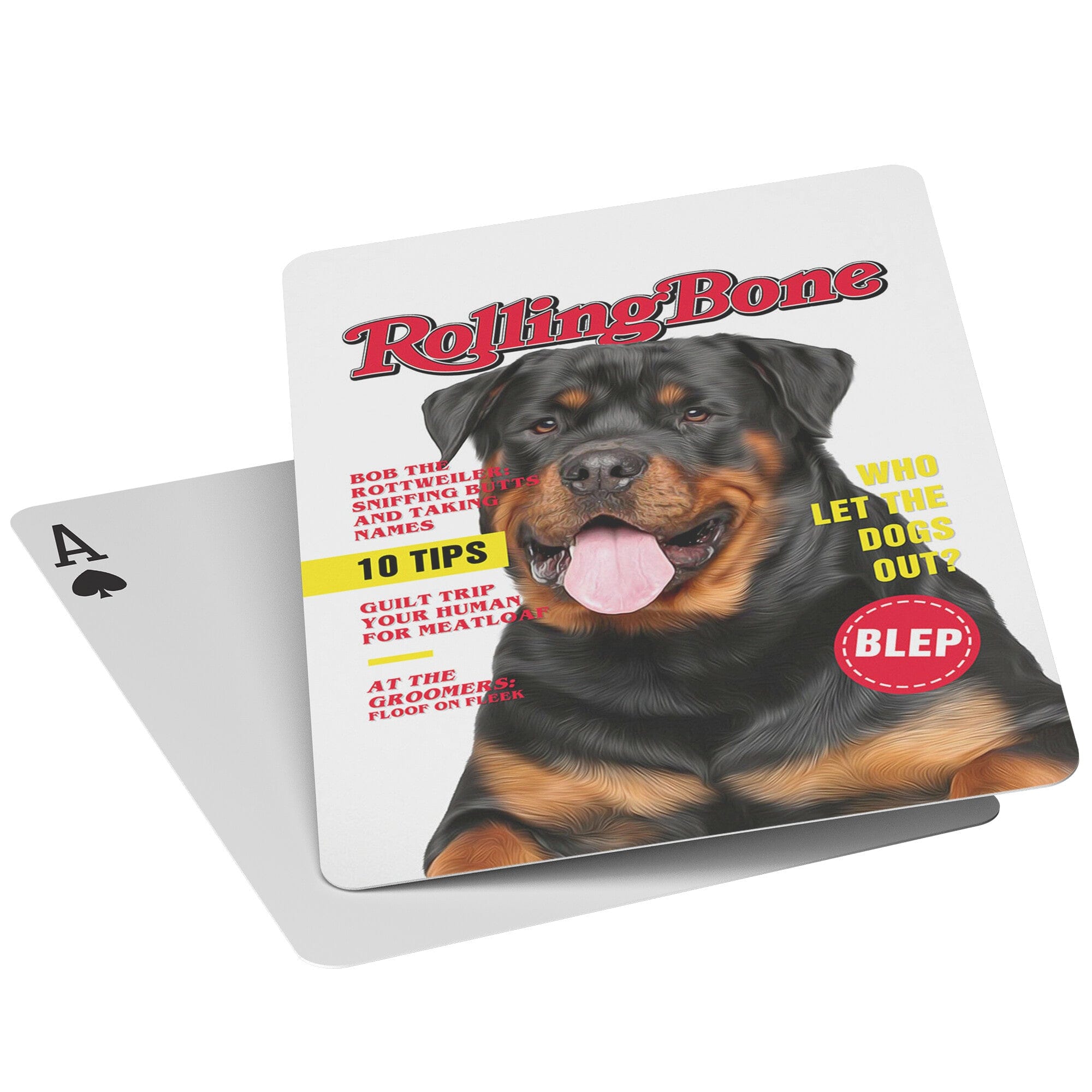 &#39;Rolling Bone&#39; Personalized Pet Playing Cards