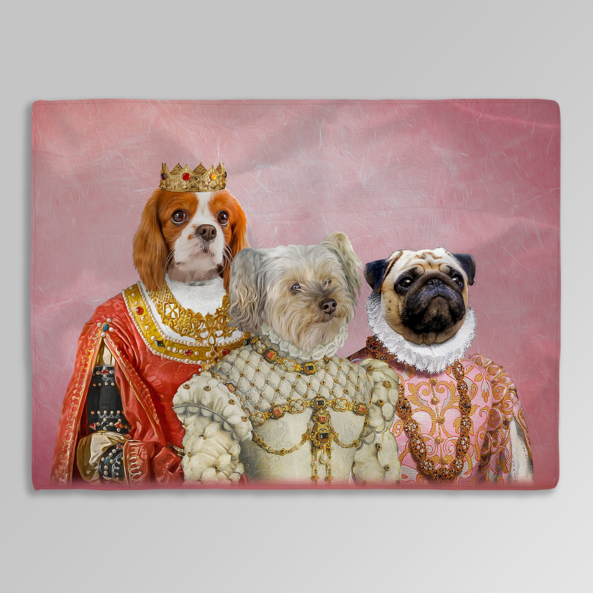 Manta personalizada para 3 mascotas &#39;The Royal Ladies&#39; 