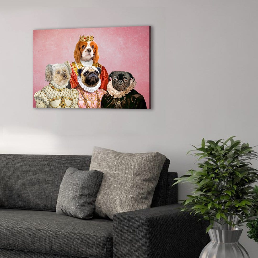 &#39;The Royal Ladies&#39; Personalized 4 Pet Canvas
