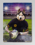 'The Rubgy Player' Personalized Pet Blanket