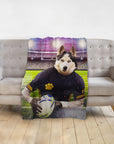 'The Rubgy Player' Personalized Pet Blanket