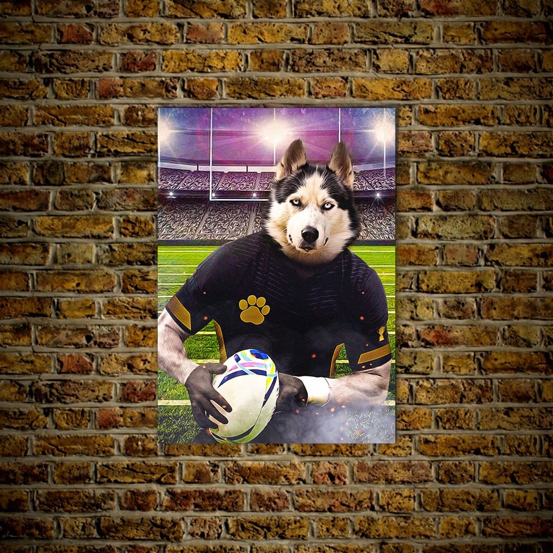 &#39;The Rugby Player&#39; Personalized Pet Poster