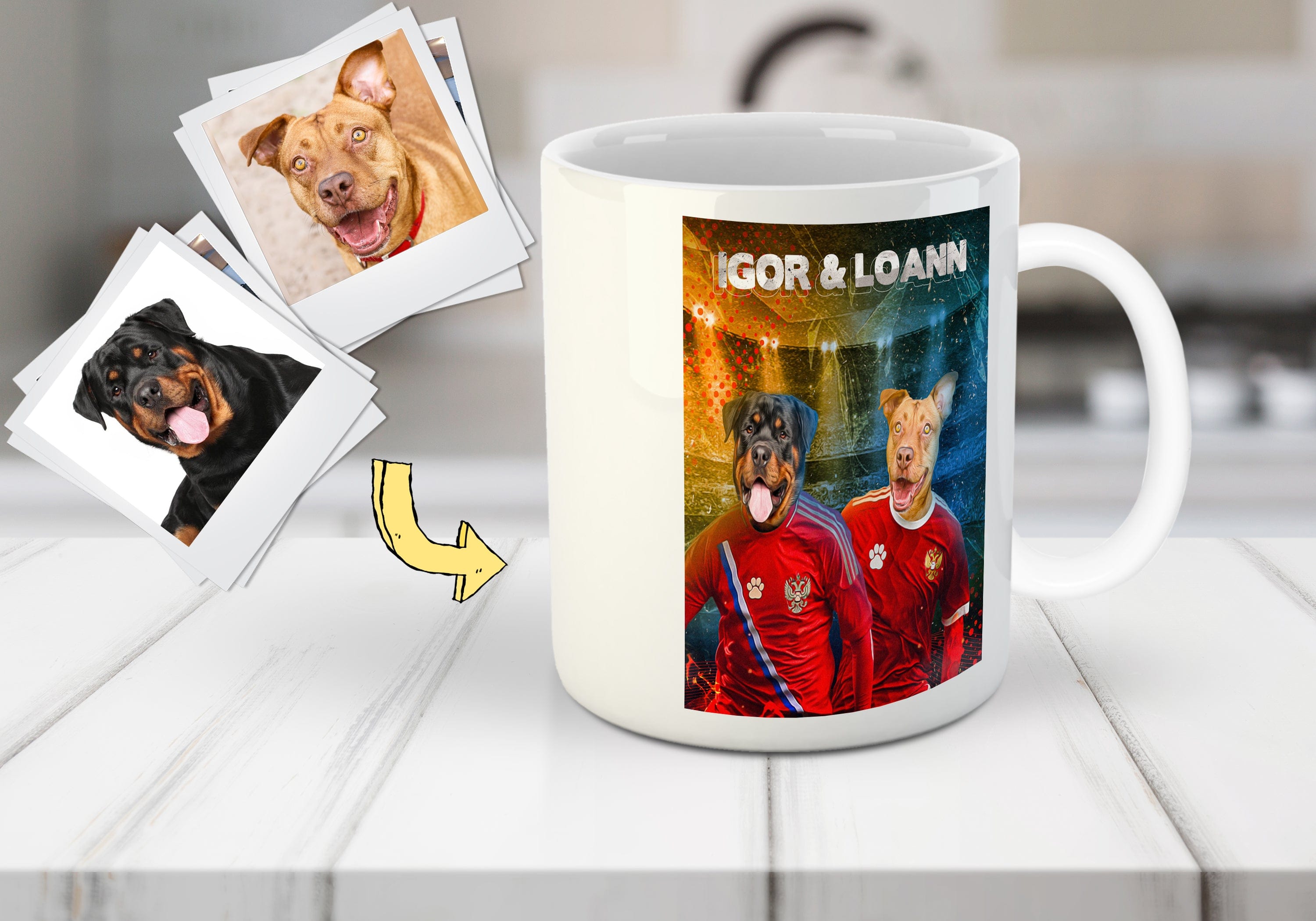 &#39;Russia Doggos&#39; Personalized 2 Pet Mug