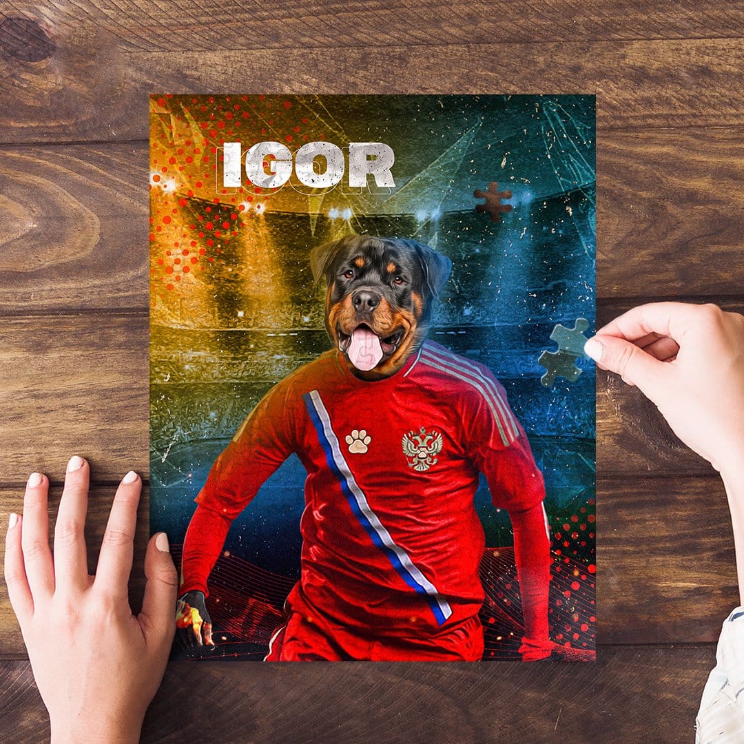 &#39;Russia Doggos Soccer&#39; Personalized Pet Puzzle
