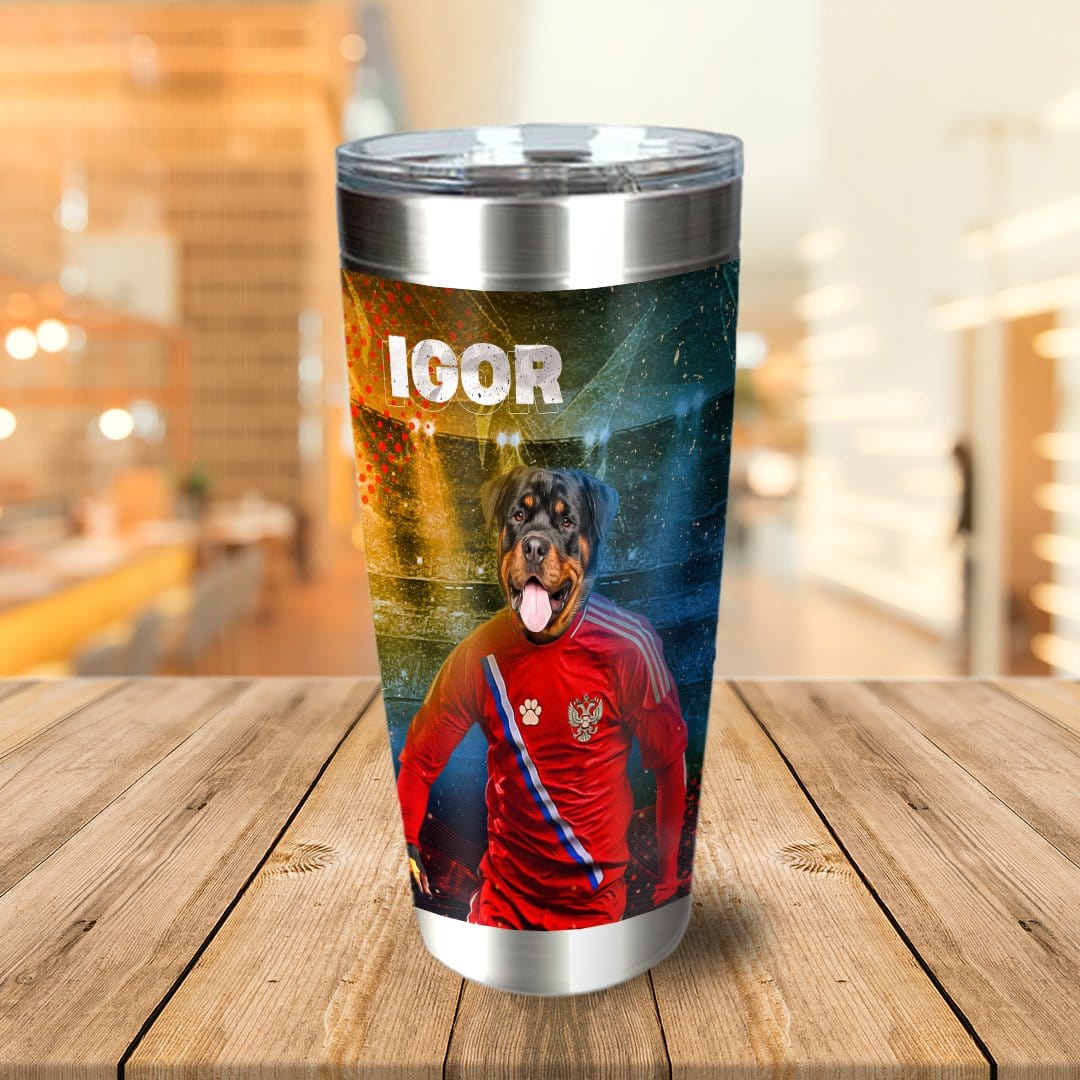 &#39;Russia Doggos Soccer&#39; Personalized Tumbler