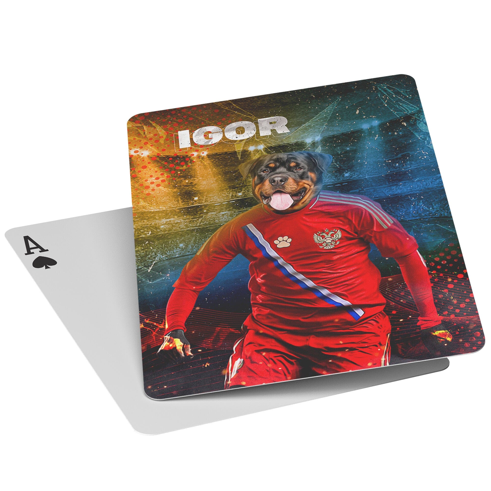 &#39;Russia Doggos Soccer&#39; Personalized Pet Playing Cards