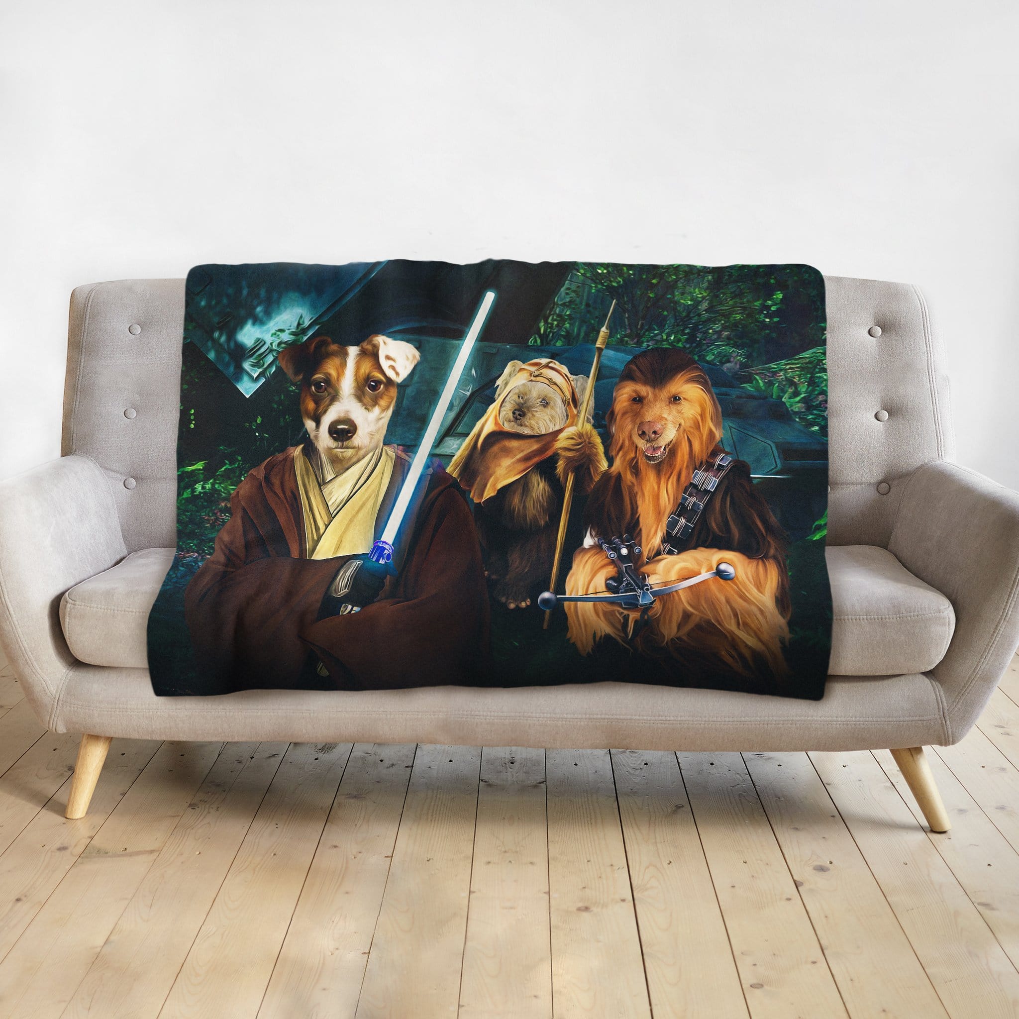 &#39;Star Woofers 2&#39; Personalized 3 Pet Blanket