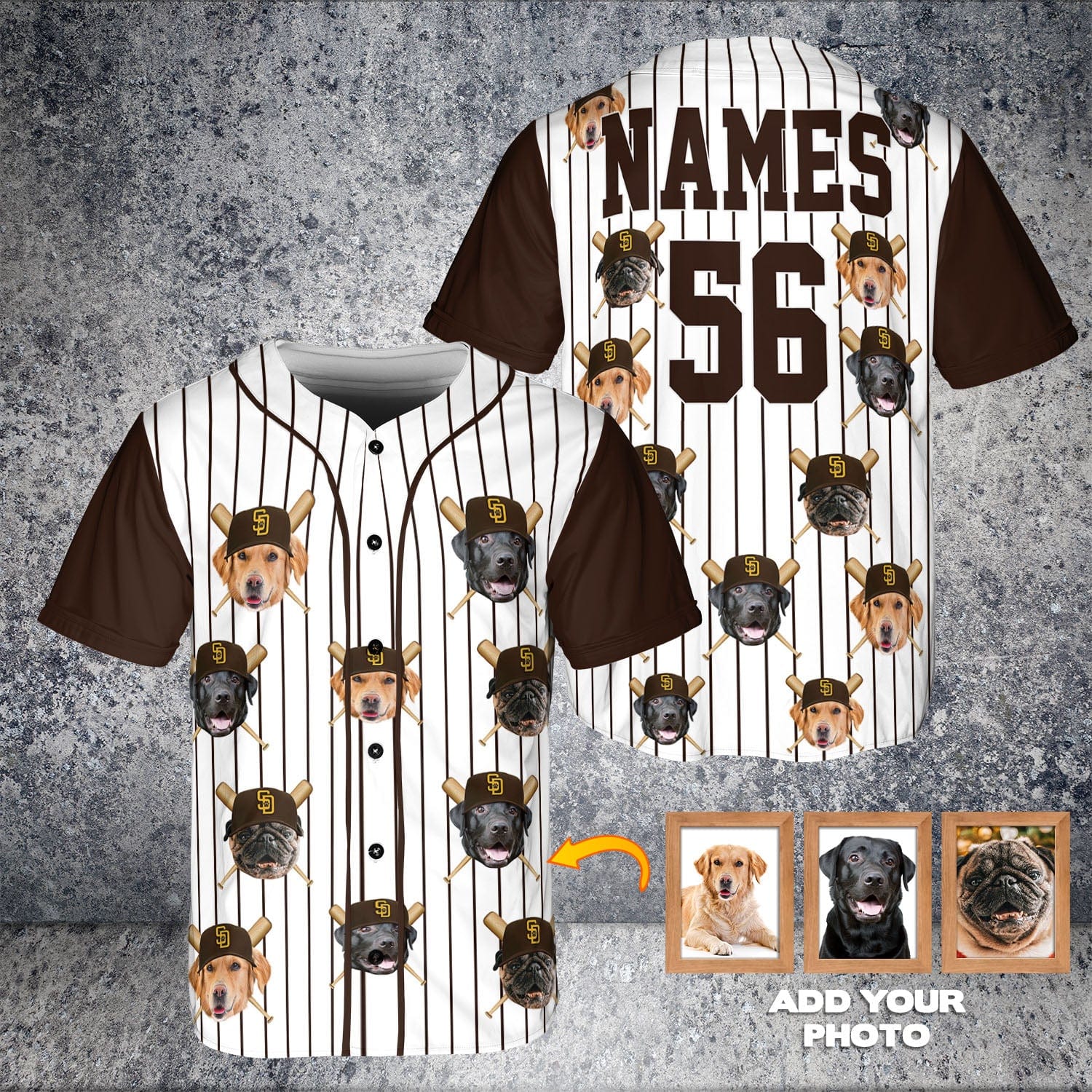 San Doggo Padres Custom Baseball Jersey, Xxxxxl (5XL) / 3