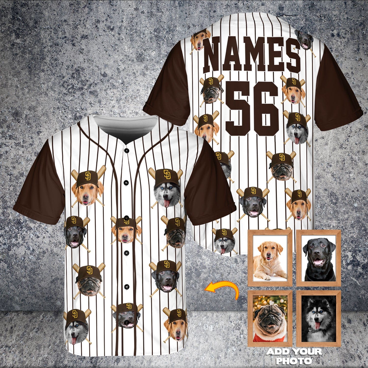 San Doggo Padres Custom Baseball Jersey, Xxxxxl (5XL) / 1