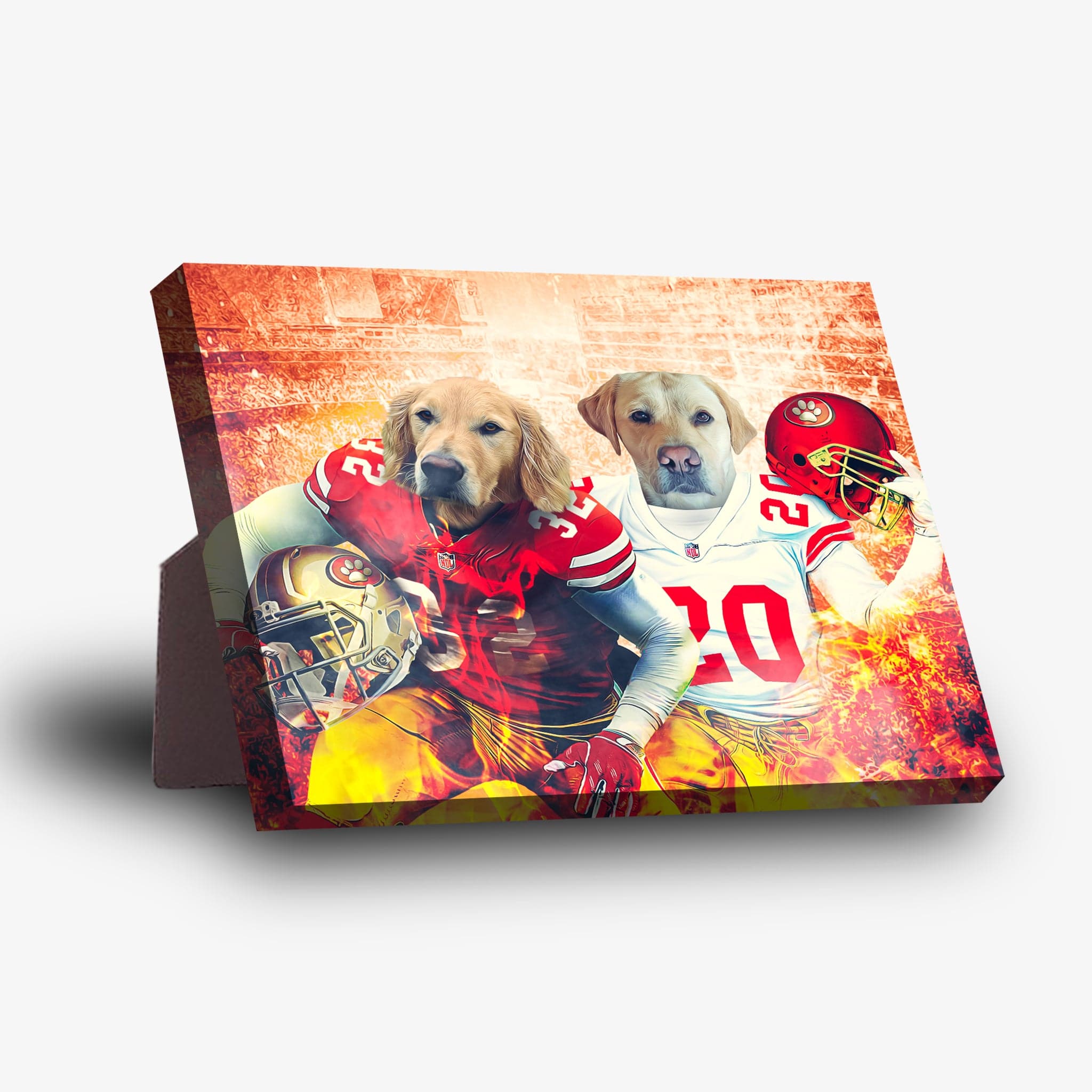 &#39;San Francisco 40Doggos&#39; Personalized 2 Pet Standing Canvas