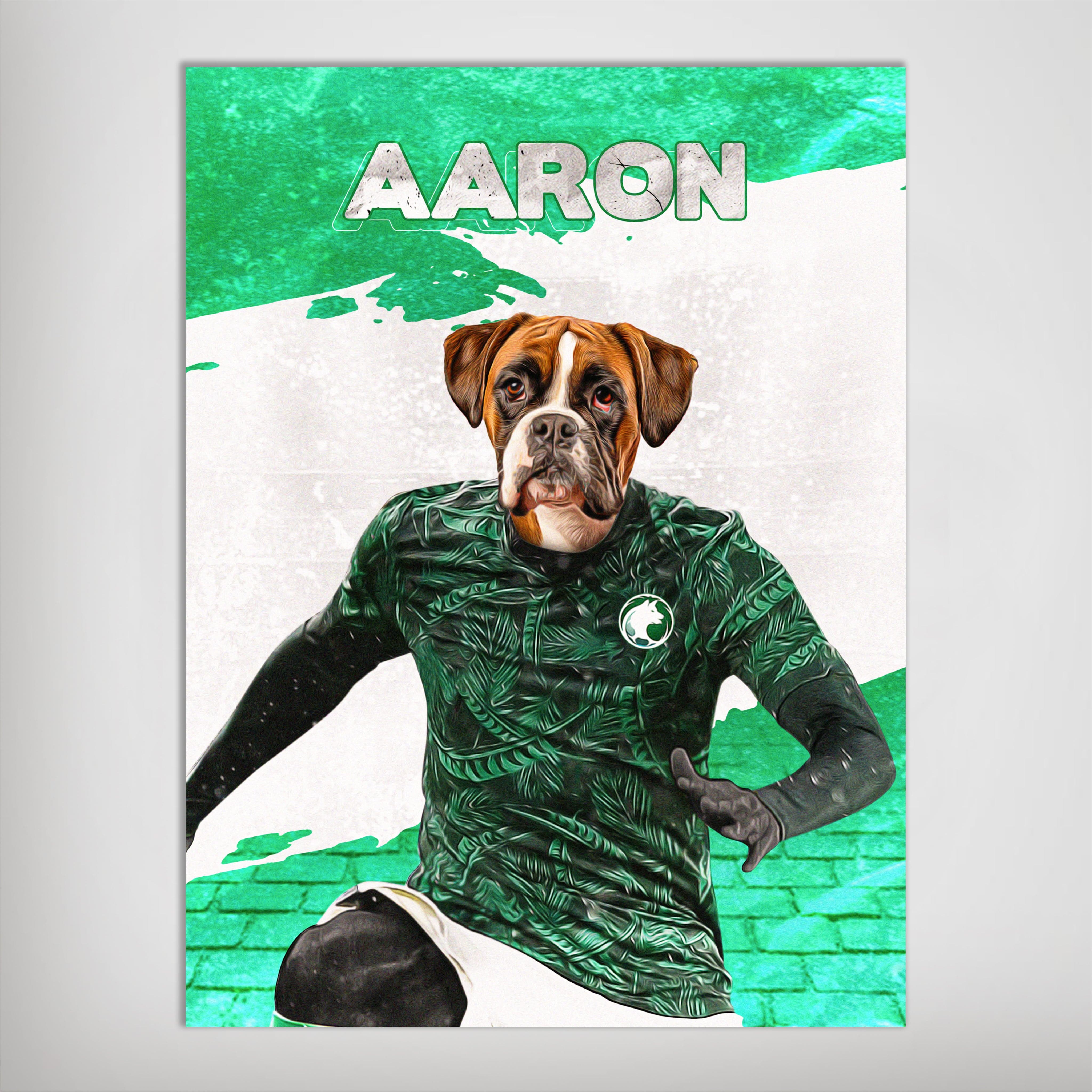 &#39;Saudi Arabia Doggos Soccer&#39; Personalized Pet Poster