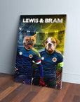 Lienzo personalizado para 2 mascotas 'Scotland Doggos'