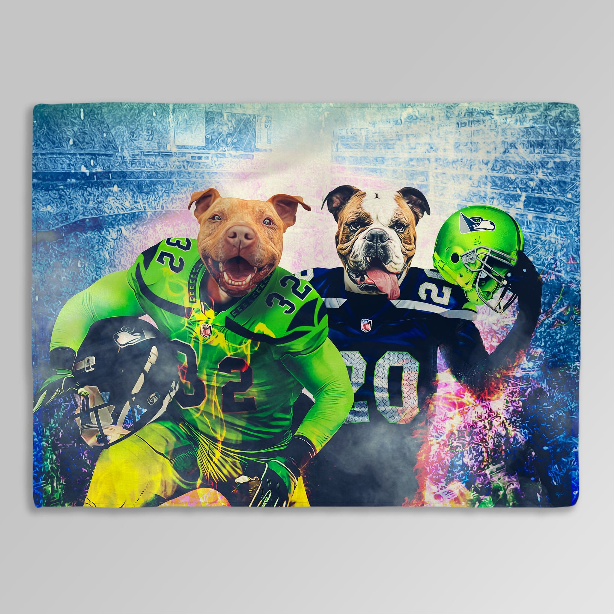 &#39;Seattle Doggos&#39; Personalized 2 Pet Blanket