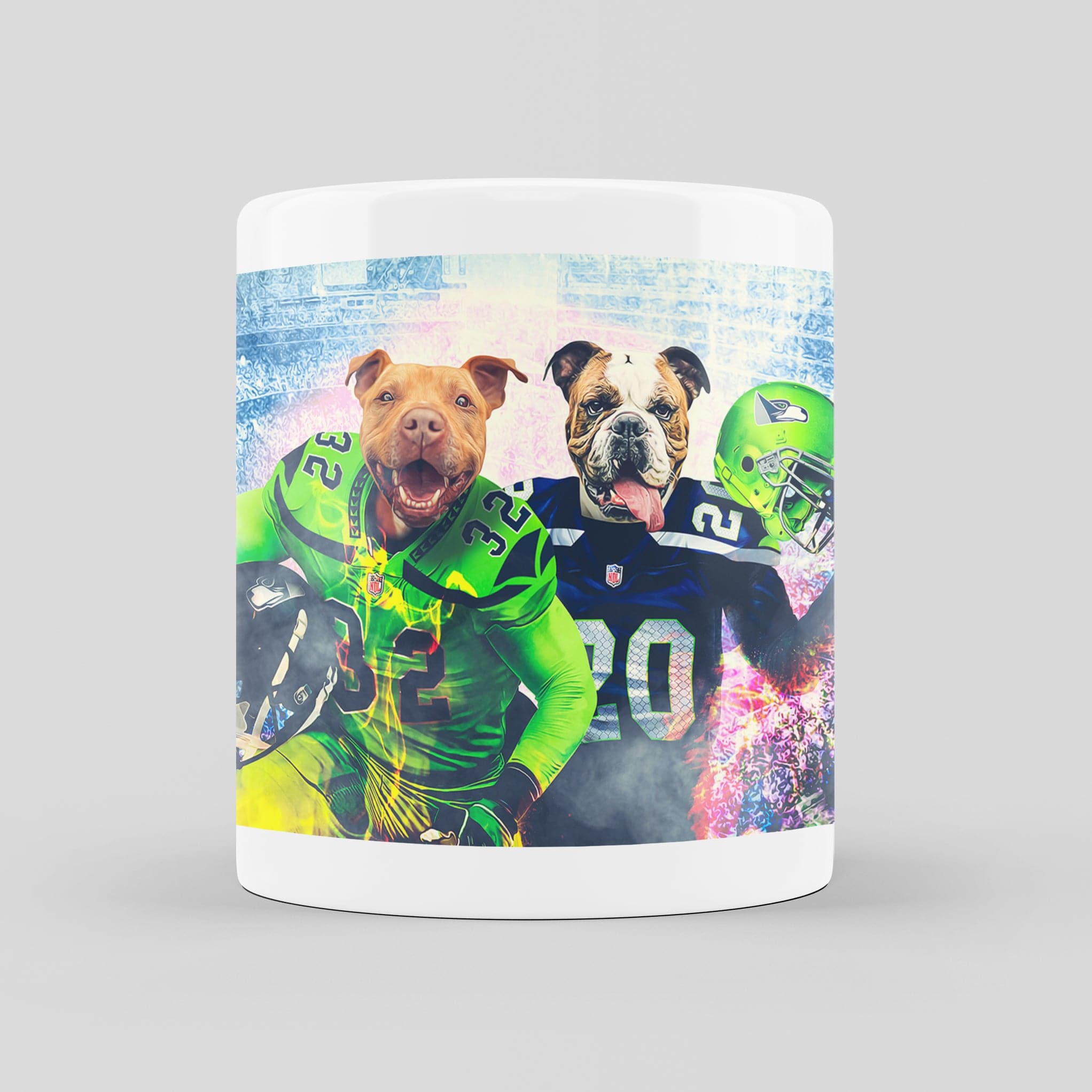 &#39;Seattle Doggos&#39; Personalized 2 Pet Mug