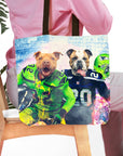 Bolsa de tela personalizada para 2 mascotas 'Seattle Doggos'