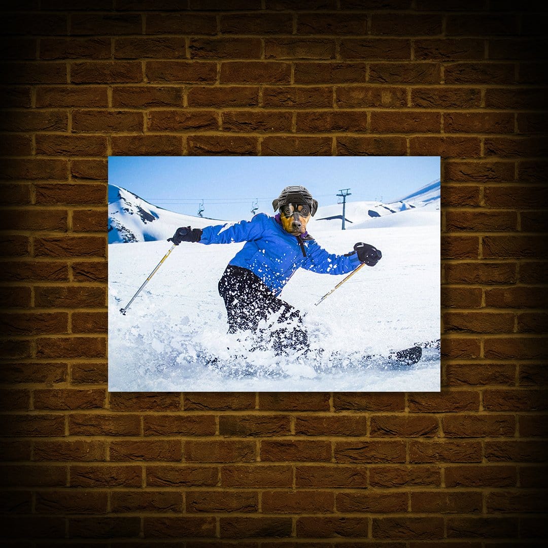 &#39;The Skier&#39; Personalized Dog Poster