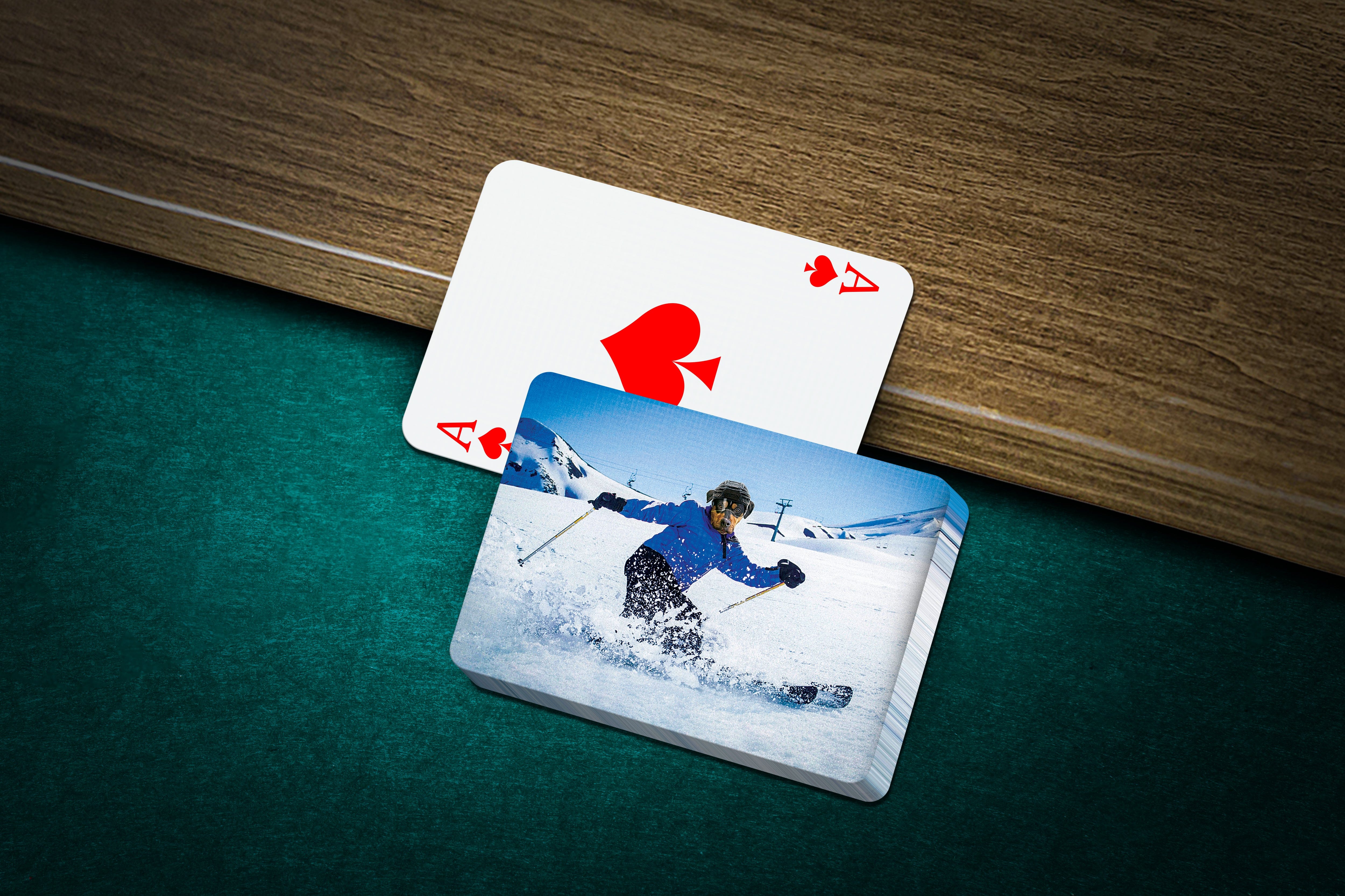 &#39;The Skier&#39; Personalized Pet Playing Cards