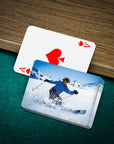 'The Skier' Personalized Pet Playing Cards