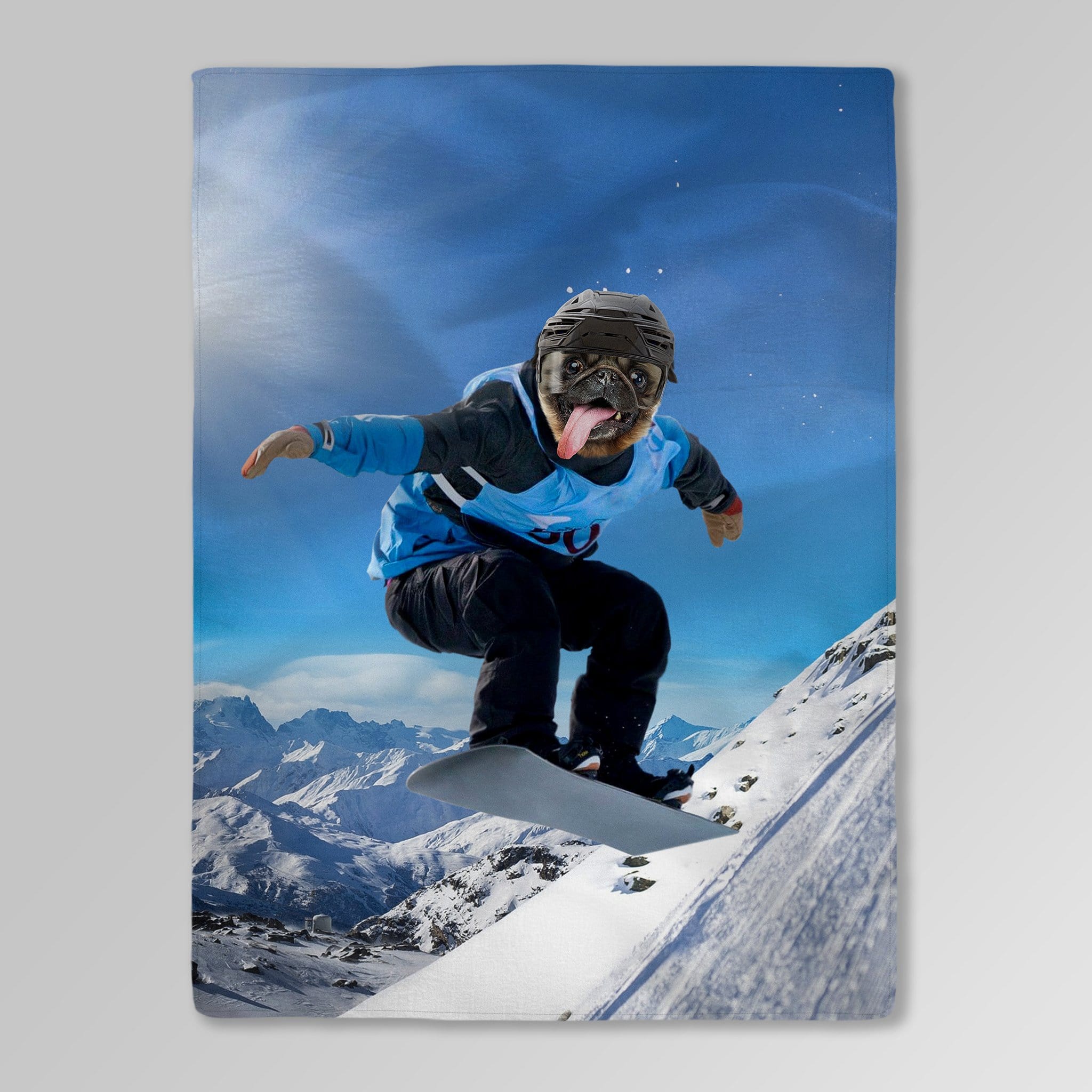 &#39;The Snowboarder&#39; Personalized Pet Blanket