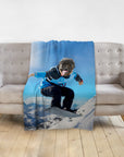 'The Snowboarder' Personalized Pet Blanket