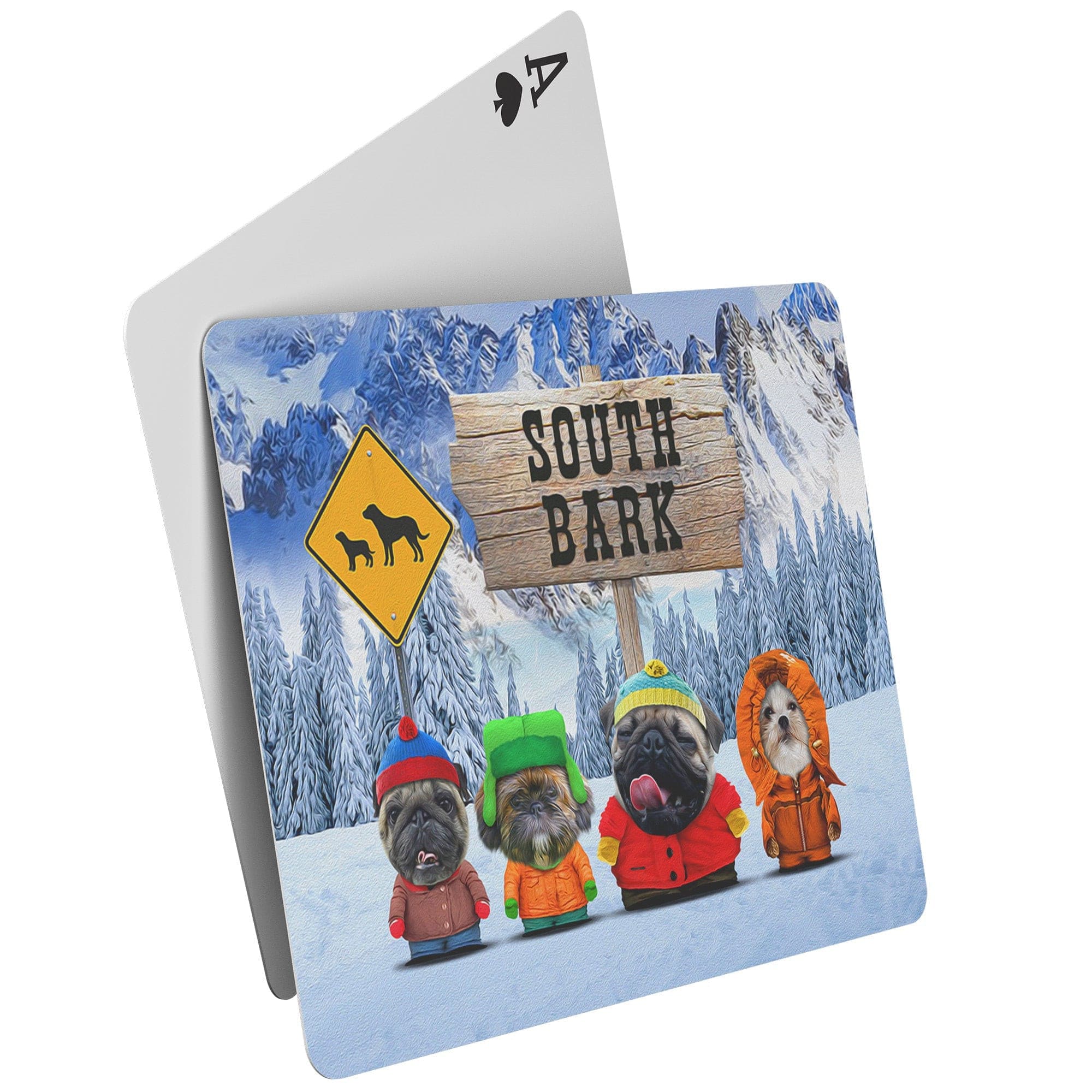 &#39;South Bark&#39; Naipes personalizados para 4 mascotas