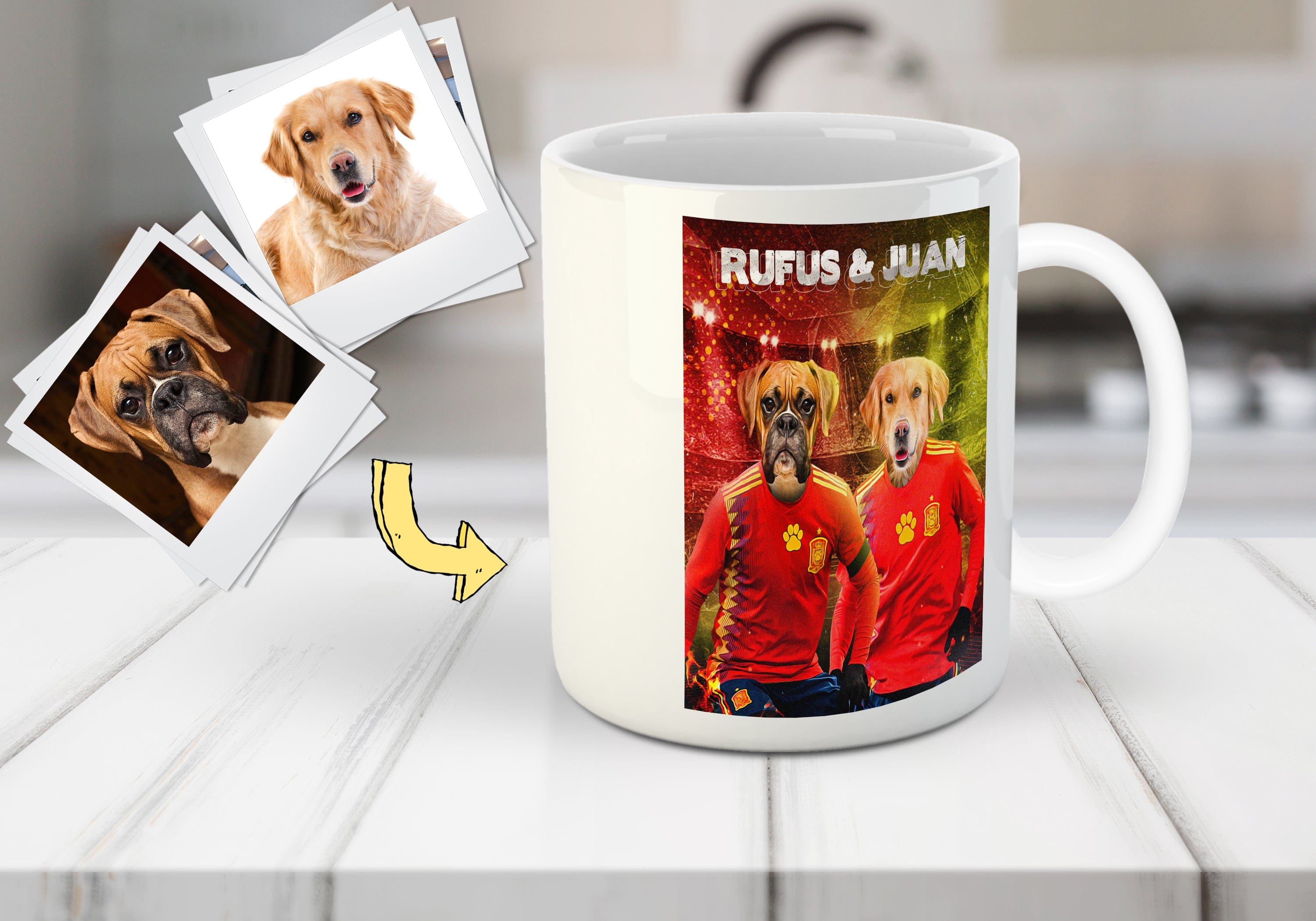 &#39;Spain Doggos&#39; Personalized 2 Pet Mug