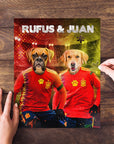 Puzzle de 2 mascotas personalizado 'Spain Doggos Soccer'