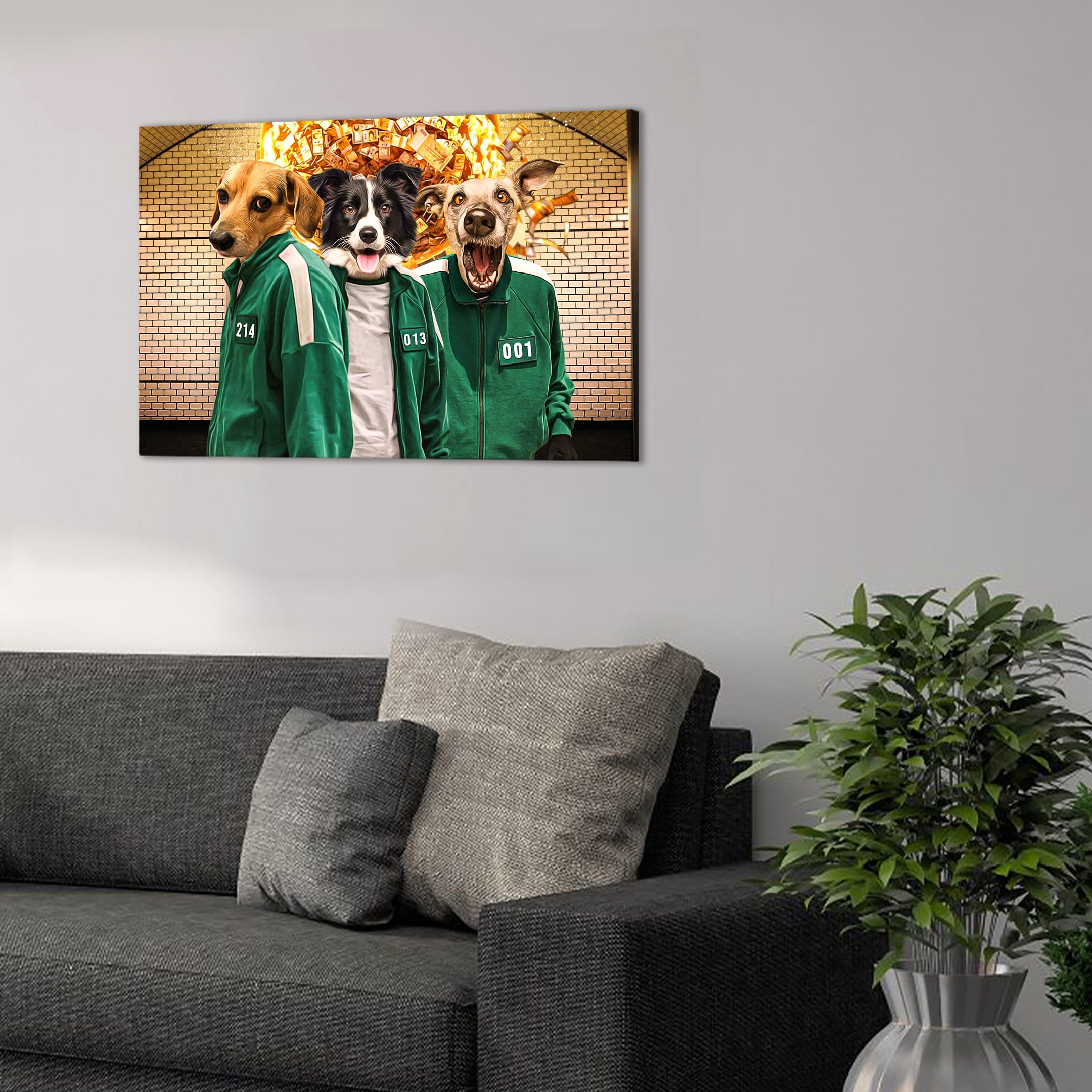 &#39;Squid Paws&#39; Personalized 3 Pet Canvas