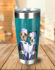 Vaso personalizado para 2 mascotas 'Las enfermeras'