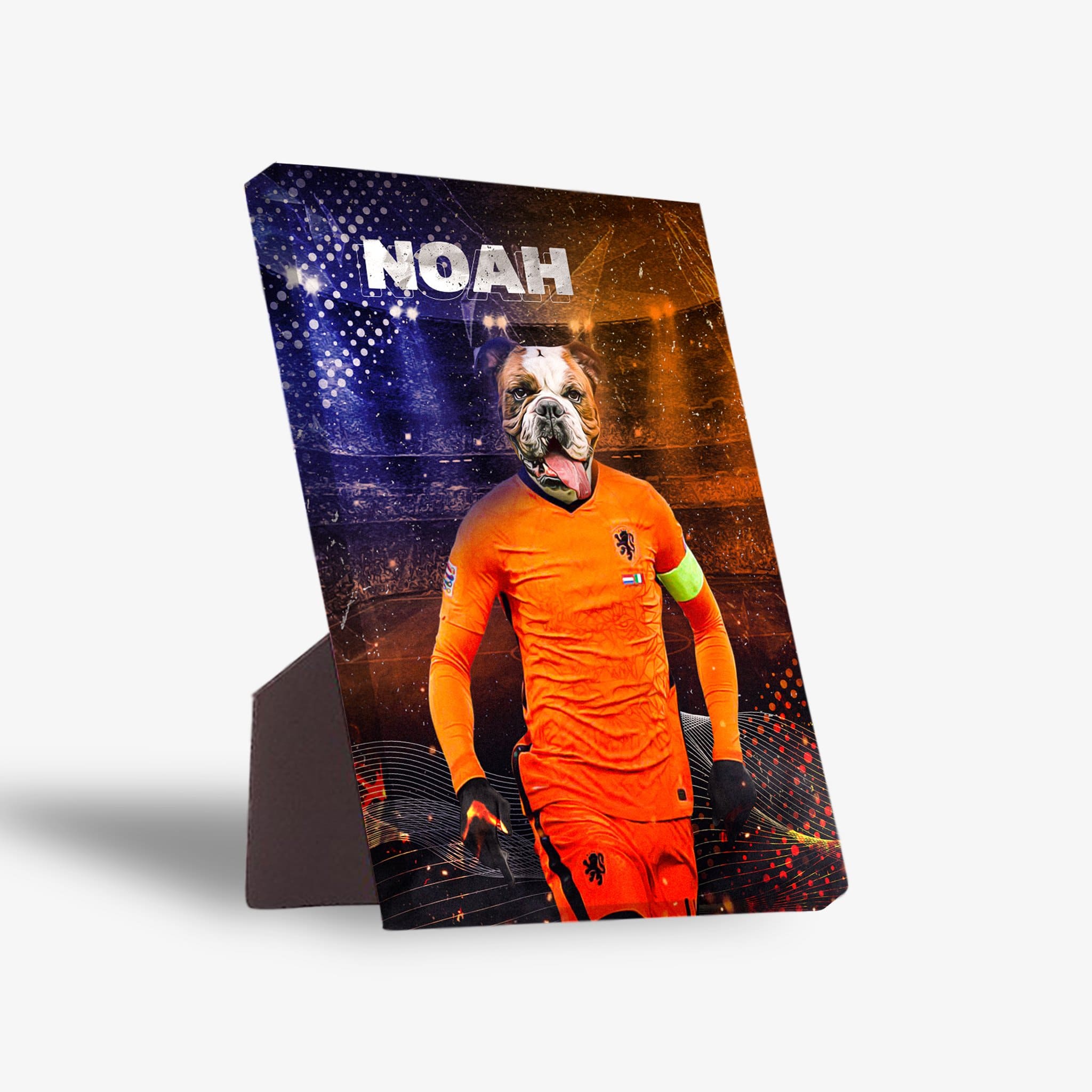 &#39;Holland Doggos Soccer&#39; Personalized Pet Standing Canvas