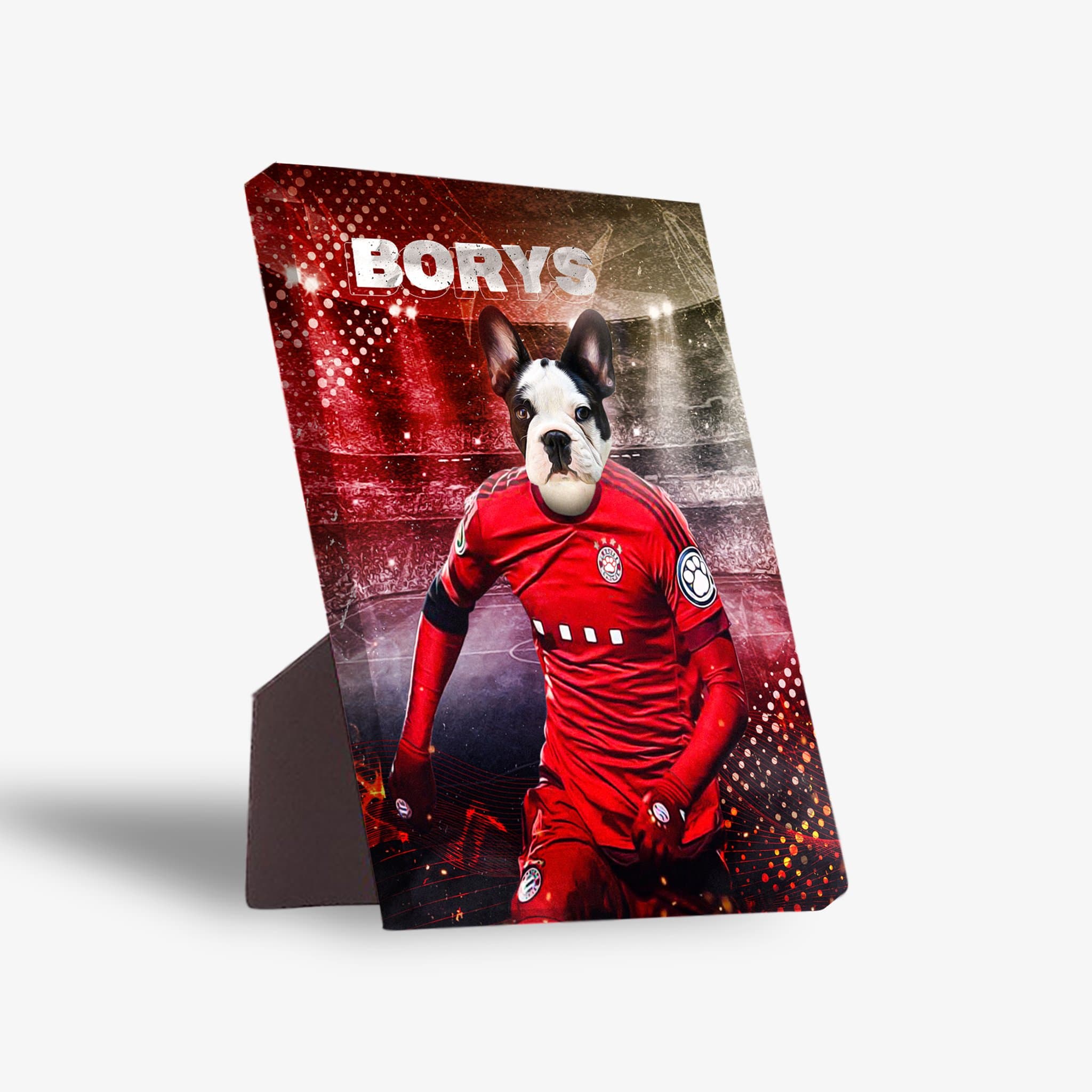 Lienzo personalizado para mascotas &#39;Poland Doggos Soccer&#39;